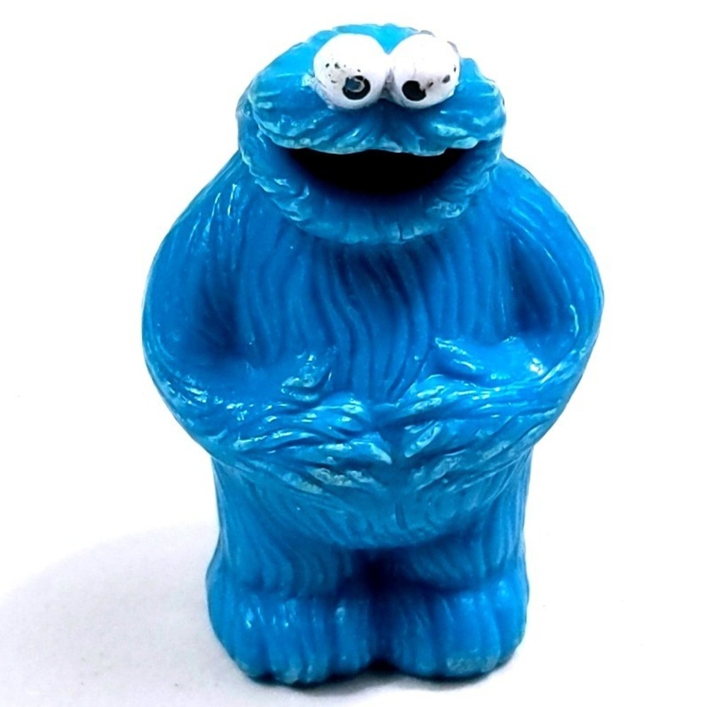 VTG 90s Muppets Inc Cookie Monster Plastic Figure 2" Sesame Street Character
